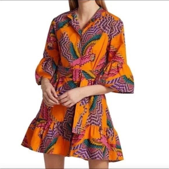 FARM Rio Colorful Orange Mini Dress - Picture 2 of 6